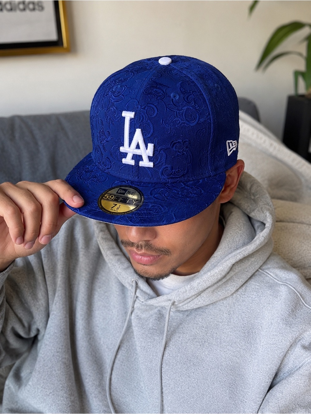 New Era LA Dodgers Swirl 59FIFTY Fitted Hat NWT Royal Blue 7 1/4